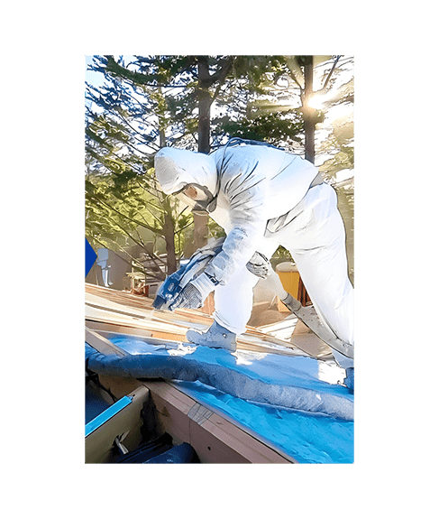 Spraying Foam on Rooftop